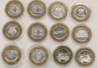 Lot Of  12  Las Vegas Casino  10 Silver Strike Gaming Tokens  999 Fine Silver