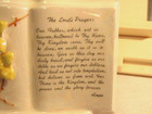 Vintage Lefton    the Lord s Prayer  Ceramic Planter Sculpted Yellow Flowers Vg