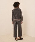 Pact Velour Cozy Set Sweatshirt   Wide Leg Pant 26    W55  168 Msrp Graphite Sz M