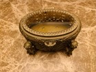 Vintage Jewelry Casket Ormolu Filigree Trinket Box