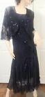 Alex Evenings Black 2 Piece Beaded Formal Dress  Mother Of The Bride Size 8 med