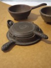 Antique Large Cast Iron Toy Stove Salesman Pots Pans Waffle Iron