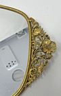 Vtg Matson Dresser Oval Vanity 20    Mirror  408 Velvet Backing Tray Gold Poppies
