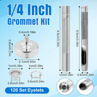 1 4 Inch Grommet Kit With Tool     120 Set Metal Eyelets And Grommet Tool Kit In S