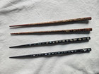 Japanese Black Laquerware Chopsticks Abalone Shell Mother Of Pearl Inlays 9 