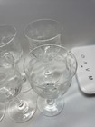 Vintage 4 1 2    Tall Stem   Leaves Etched Set Of 6  3 Oz Cocktail Goblet
