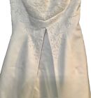 David s Bridal - Michaelangelo Wedding Dress White 14 Strapless Beaded Train Euc