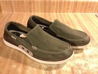 Crocs Mens 9m Walu Accent Green Tan Canvas Slip On Beach Bum Vagabond Loafers