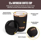 Rtic 12oz Daybreak Coffee Cup Ceramic Lined Travel Mug Black