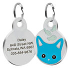 Free Engraved Dog Cat Cute Face Tags Disc Personalized Pet Id Name Collar Tag 