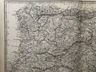 1869 Spain   Portugal Original Hand Coloured Antique Map By Johnston