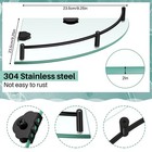 2-tier Glass Corner Shower Shelf - Stainless Steel Wall-mounted Organizer