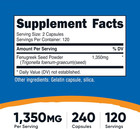 Fenugreek Seed 1350mg  240 Capsules  Gluten Free  Gmo-free