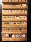 Vtg Wooden Hanging Perpetual Calendar Hummingbird Flower Cottage Core Farmhouse