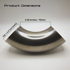 Titanflowracing 2 5  Titanium 90   Mandrel Bend Elbow Loose Radius 1 5d Clr