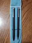 Vintage Tiffany   Co Satin Black Pen   Pencil Set W sterling 925 T-clips pouch