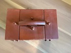 Singer Vintage Wood Sewing Box Caddy Fold Out Keepsake 8  X 5    Notions Accordion