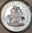 1974 Bahamas One 1 Dollar 0 8 Silver Proof Coin Only 94 000 Minted