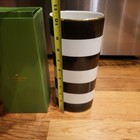 Kate Spade Everdone Lane 10 5  Porcelain Vase Lenox Black White Stripes Gold Rim