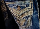  250 Mens Rock Revival Jeans  jacksyn  Leather Inserts Straight 38 X 31