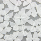 50pcs Boutique Mini White Satin Ribbon Bows Flowers Appliques Diy Craft For Sewi