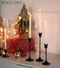 Willceka Black Candlestick Holders  Taper Candle Holders  Set Of 3 Matte Blac   