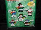 Bucilla Cheerful Snowmen And Santa Christmas Ornament Felt Applique Kit New Set