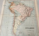 Original 1904 South America Map 12 25  X 10 5  Blank Back