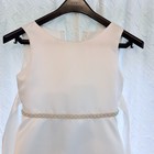 White Satin Formal Dress  First Communion flower Girl  9 10
