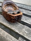 Nice Antique Northwest Coast Tlingit Carved Cedar Greas Bowl  8 6   From Estate 