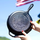 Lodge Pre-seasoned Cast Iron Skillet  10 25 Inch Diameter  American Flag Design