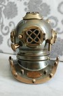 6   Antique Finish Brass Us Navy Mark V Scuba Diving Diver Helmet D  cor Item