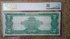 1899  2 Two Dollar Silver Certificate Note  nickname Of Mini Porthole  cf pmg 15