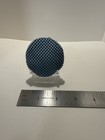 Vintage Art Deco Blue Silver Tone   Enamel Mesh Powder   Rouge Compact - 310