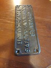 Antique Vintage Cast Iron United States Safety-appliances Standard 10 5  Plate