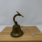 Vintage Brass Dinner Bell Wall Mount Nautical Ship Bell 3 75  Wide Sturdy