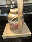 Vintage Studio Art Pottery Abstract Glossy Glaze Vase W  3 Indentations Stamped