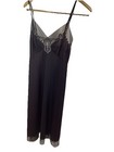 Parisian Maid Vintage Black Slip Nightgown Lace Size 34 Small Cottage Core