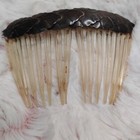 Antique Mexico Pair Of Hair Combs With Sterling Silver Detail