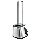 Stainless Steel Bathroom Cleaning Toilet Bowl Brush And Plunger Combo Set Black