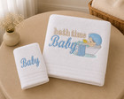 Personalized Baby Bath   Hand Towel Set Custom Embroidered Name Newborn Gift