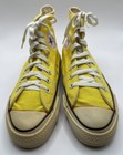 Vintage Converse All Star Hi Tops Canvas Yellow Shoes  Sneakers- Size 9