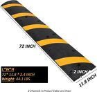 2 Pack 72   Rubber Speed Bump 2 Channel 25000 Lbs Load Heavy Duty Speed Hump