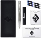 Fountain Pen Set  18k Gilded Medium And Fine Nibs  6 Ink Cartridges And Refil   