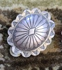 Set 2 Vtg Sterling Silver Native American Conchos 43x34mm Signed F Stamped