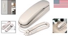 Trimline Corded Wall Phone - Elegant White Analog Phone For Seniors  3 15   x9 06   