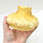 Fenton Lg Wright Golden Butterscotch Puffy Plume Miniature Oil Lamp Cased Glass