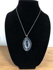 Vintage Waterford Crystal Oval Pendant Necklace With 20  Sterling Silver Chain