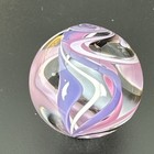 Contemporary Handmade Art Glass Marble 1 11  Sleek Swirls  Pink  Blue purple Etc