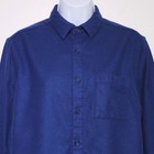  308 Naomi Nomi Blue 100  Merino Wool Long Sleeve Button-up Dress Shirt Small     